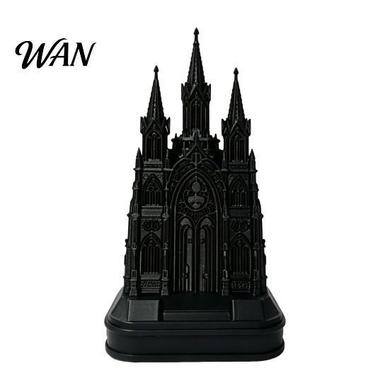 Gothic Phone Stand 3D Printed Church Stand, Black Cathedral Decorative Smartphone Holder Holder, Cell Accessory for Home Office Desk Decor