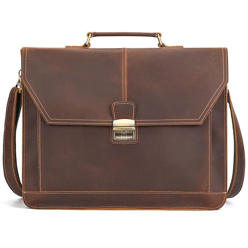 High Quality Laptop Briefcase Bag For Men Male 2026 New Arrivals Genuine Leather Briefcase Bag Real Cowskin Shoulder Bag Men