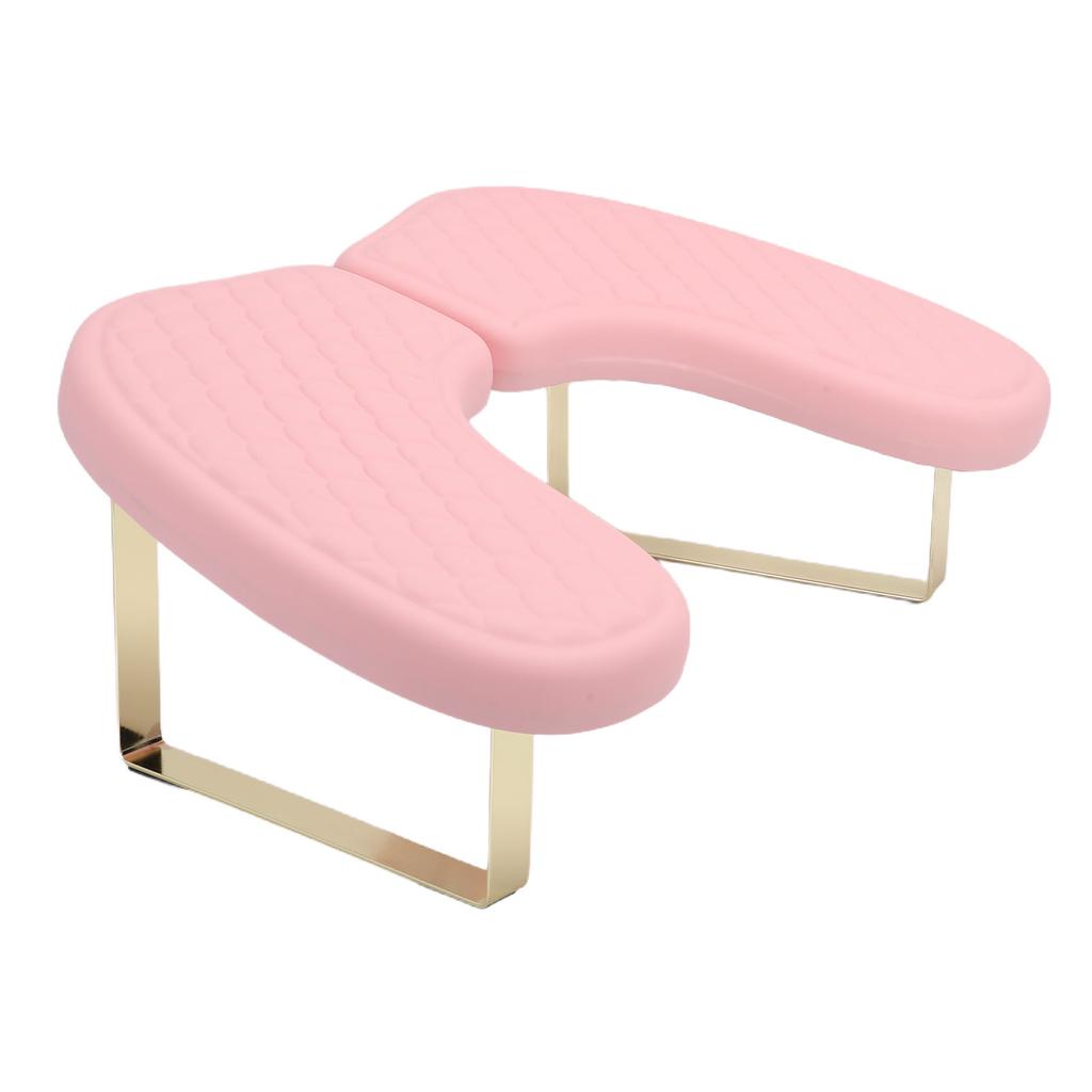 U Shaped Manicure Arm Rest Ergonomic PU Leather Hand Rest with Phone Stand for Nails Tech