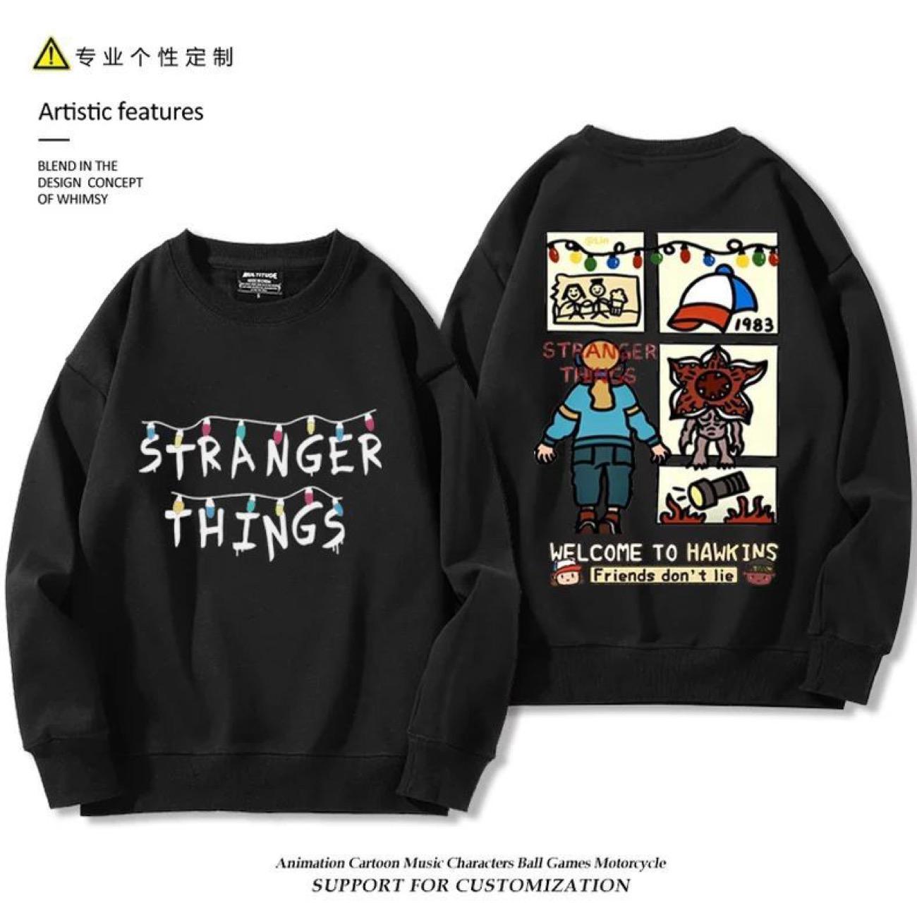 

Світшот Stranger Things Пальто Мода осінній одяг M чорний