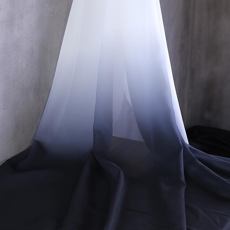 

1 метр тонкой шифоновой ткани Ombre с мягким градиентом, полупрозрачная тюль, марлевая ткань для самостоятельного шитья, танцевальный шарф, платье Hanfu, материал