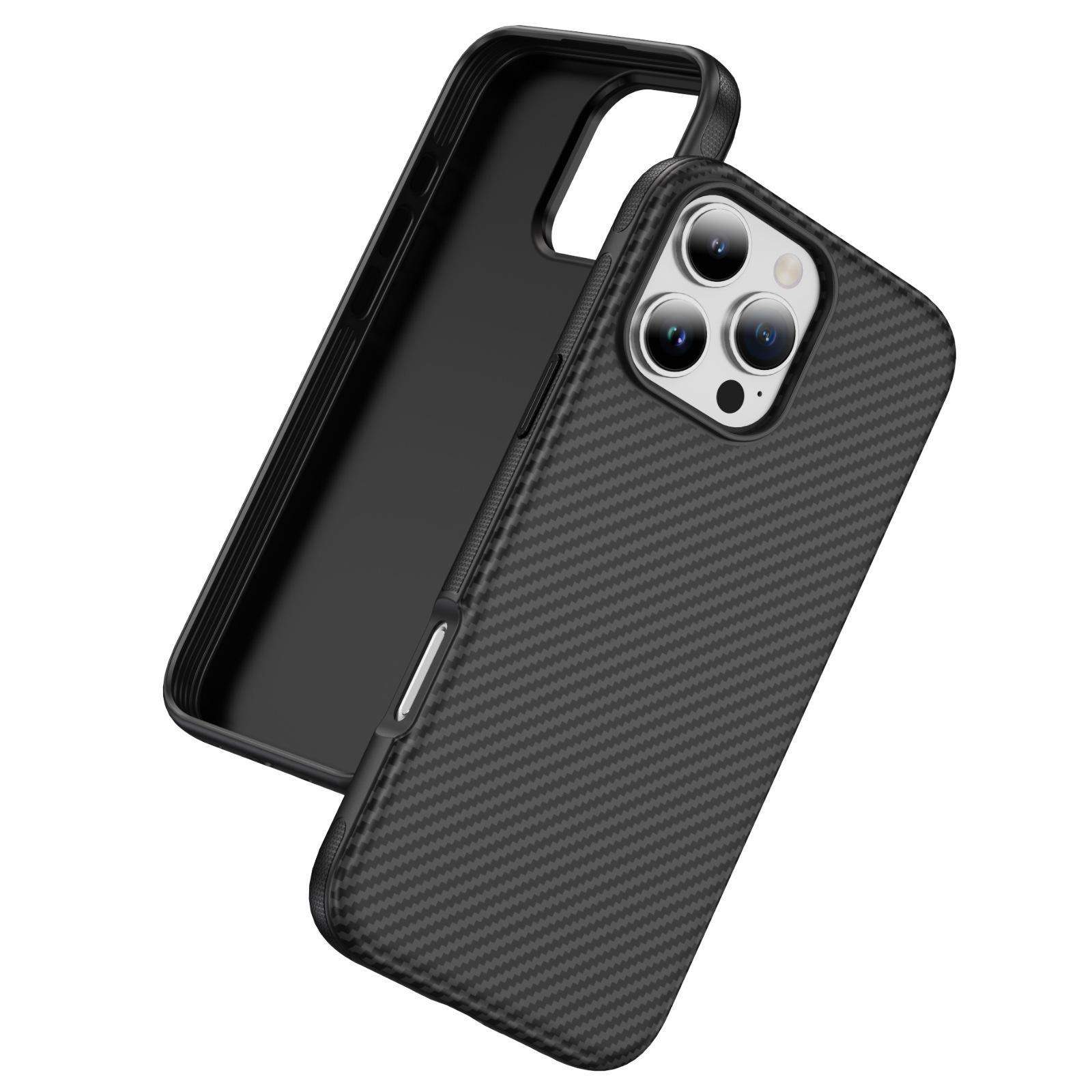 

New Mobile Phone Case Ins Light Luxury Premium Pivot Case Carbon Fiber Pattern for IP16PROMAX For iPhone 16