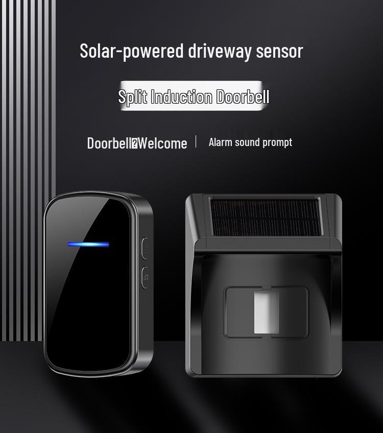 Solar-Powered Wireless Doorbell with Waterproof Remote and Car Theft Alarm
