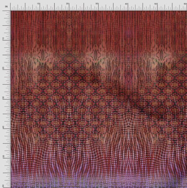 Soimoi Japan Crepe Satin Fabric Ethnic Panel Print Fabric by the Metre 42 Inch