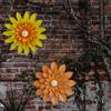 652F Rusts Resistant Metal Wall Art Multicolored Iron Sunflowers Hanging Ornament with Glowing In Dark Beads For Room Styling