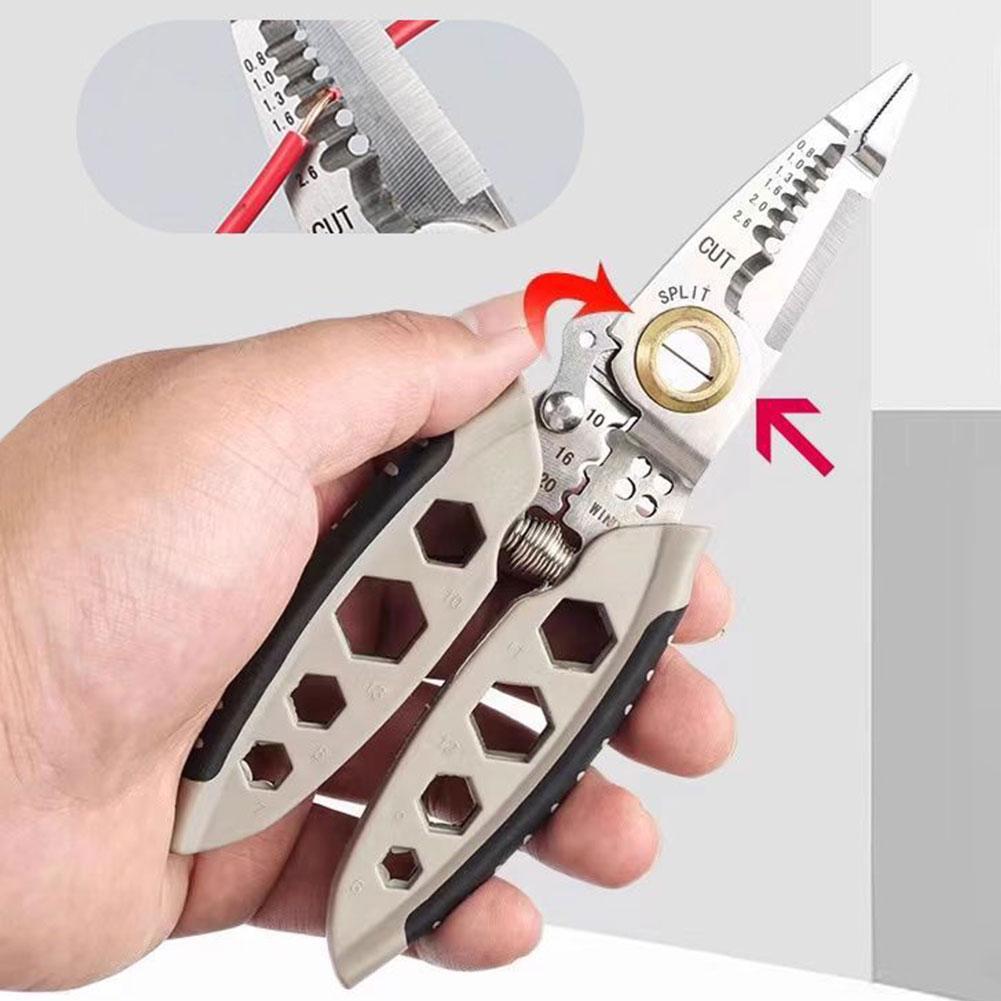 7 Inch Multipurpose Wire Stripper Professional Electrician Wire Crimper Pliers For Wire Stripping Cable Cutters Clamp Hand Tool