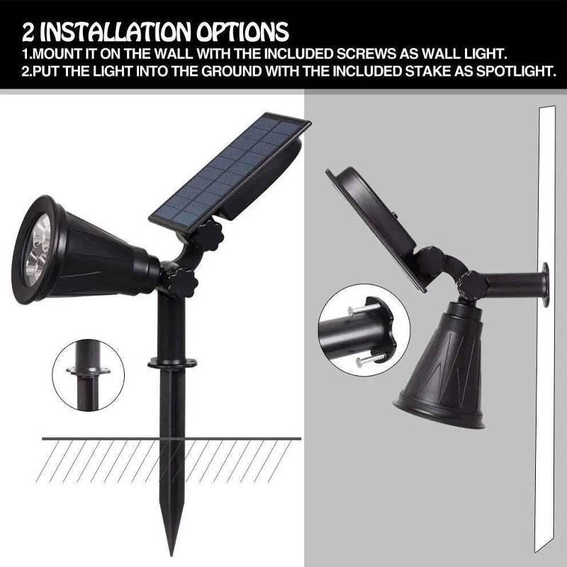 1-4pcs Solar 9 LED Ground Lights Outdoor IP65 Waterproof Brightness Adjustable Spot Light for Garden Backyard Driveway Patio Decor