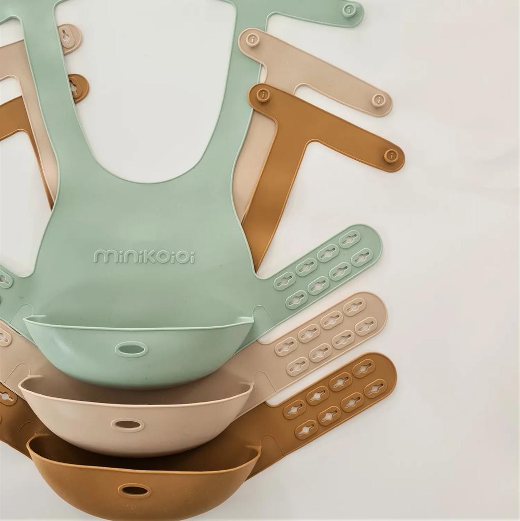 Silicone Bib for Children with Pocket for Dishes Yellow MinikOiOi 1 Pc.