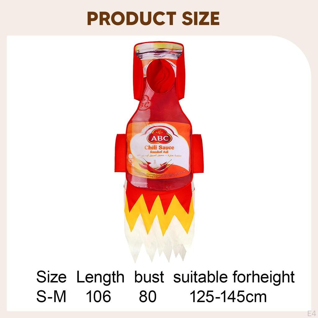 Halloween Chili Sauce Bottle Costume Clothes Cosplay Apparel for Party Supplies