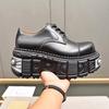 Fashion 2024 NEW Punk Style Women Shoes Lace-up Heel Height Platform Shoes Woman Gothic Ankle Rock Boots Metal Decor Woman Sneakers