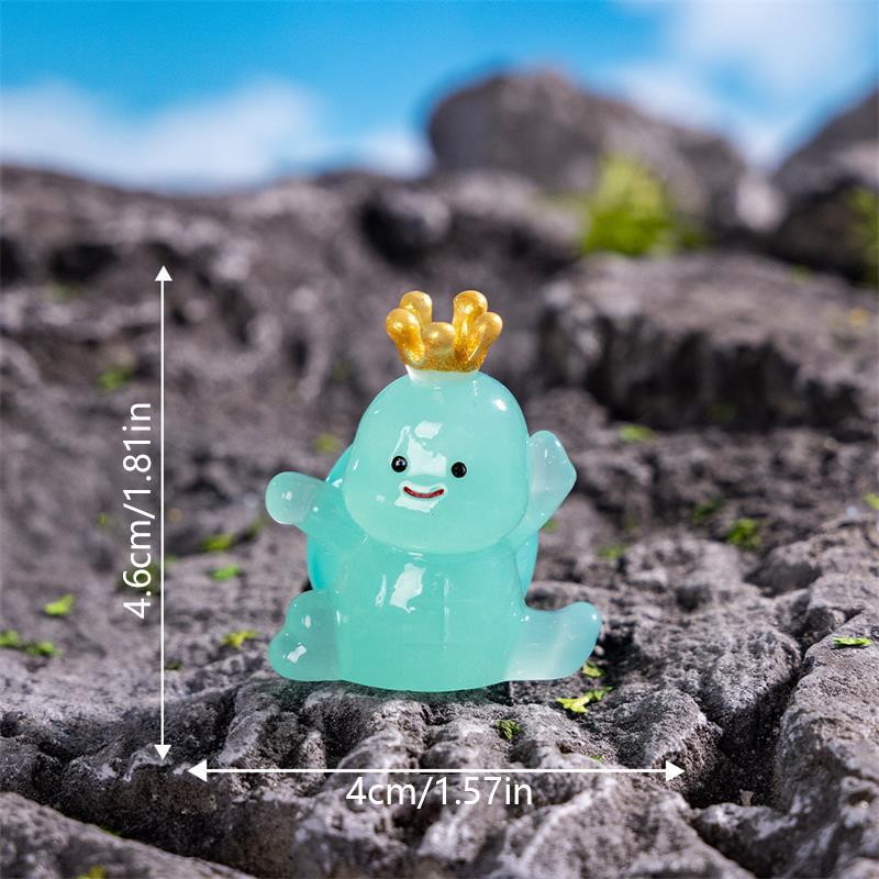 Cute Mini Luminous Kung Fu Turtle Micro Landscape Ornaments Car Home Decoration Glowing In Dark Turtle Toy DIY Accessories Gifts