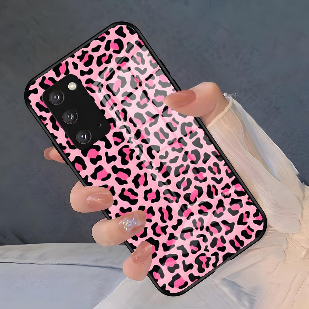 Luxurious Leopard Print Phone Case For Samsung S26 S25 Plus S20 S20 Plus S22 Ultra S23 FE S21 Plus S21 Ultra Glass Cover