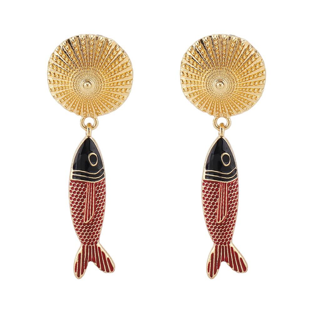 Korean Style Bohemian Dangle Earring Metal Animals Earrings Fish Pendant Earrings  Party