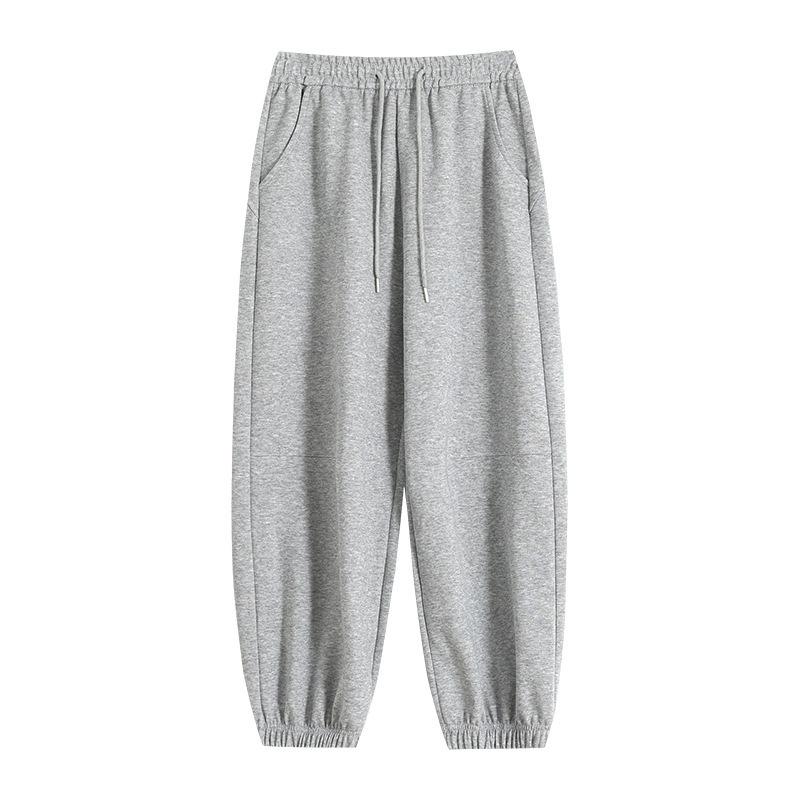Gray Corset Sweatpants Women's Spring New High Waist and Thin Wide Legs Loose Harlan Casual Sweatpants