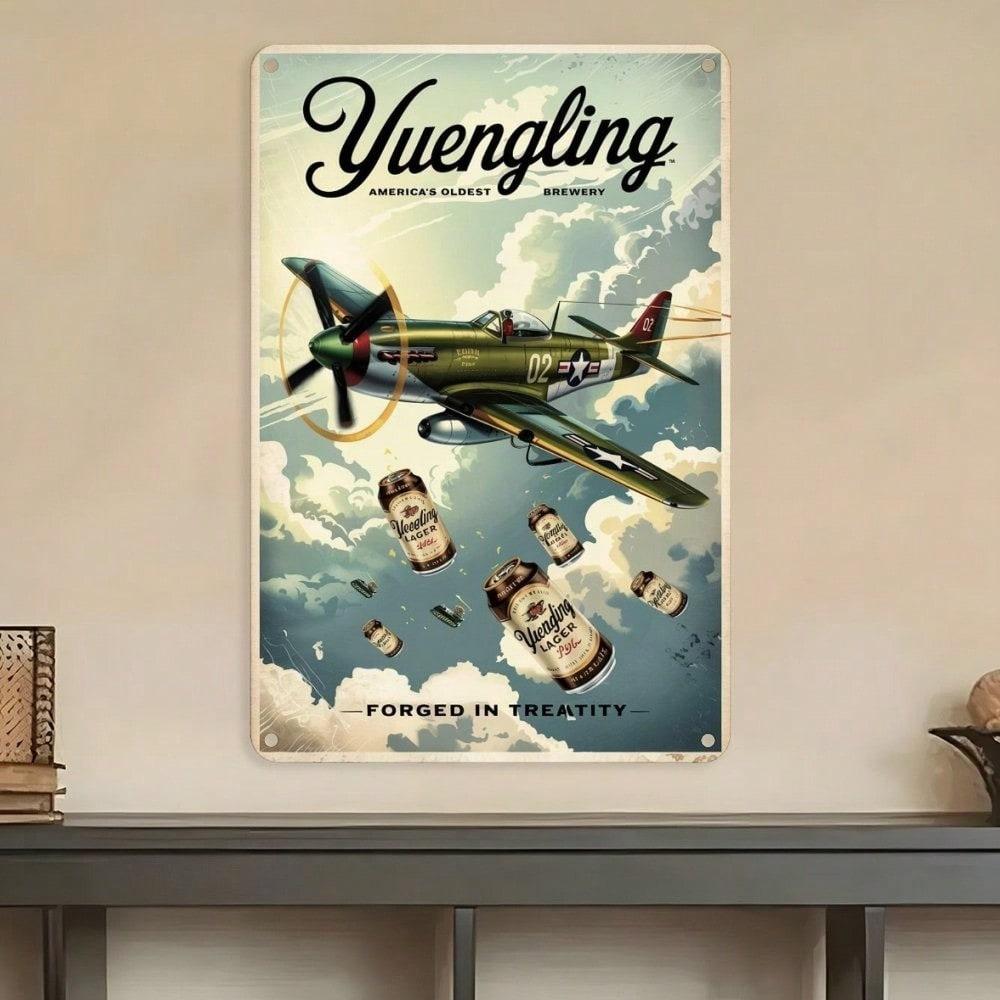 Vintage P51 Mustang Tin Sign Americana Pub Beer Metal Wall Decor Man Cave