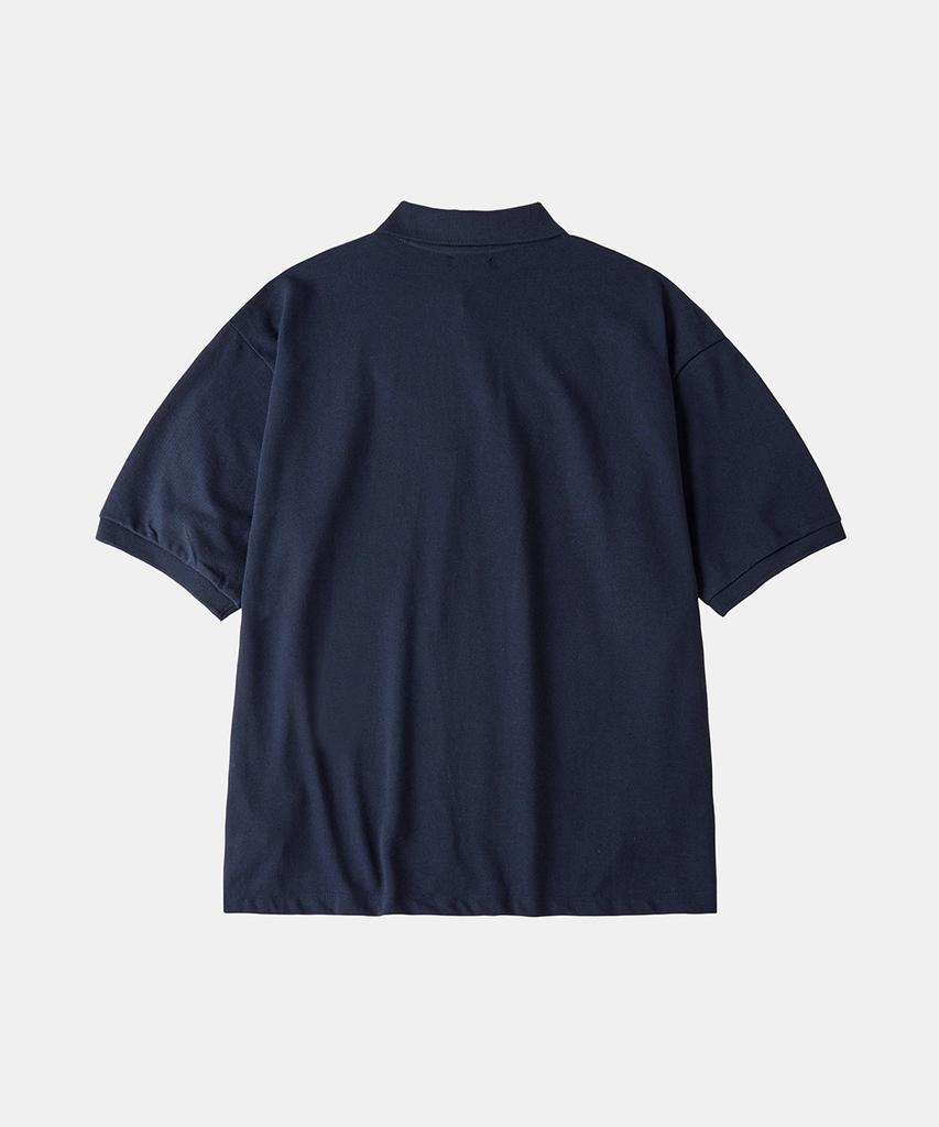 ASP Oversized Short Sleeve Polo Shirt_Navy
