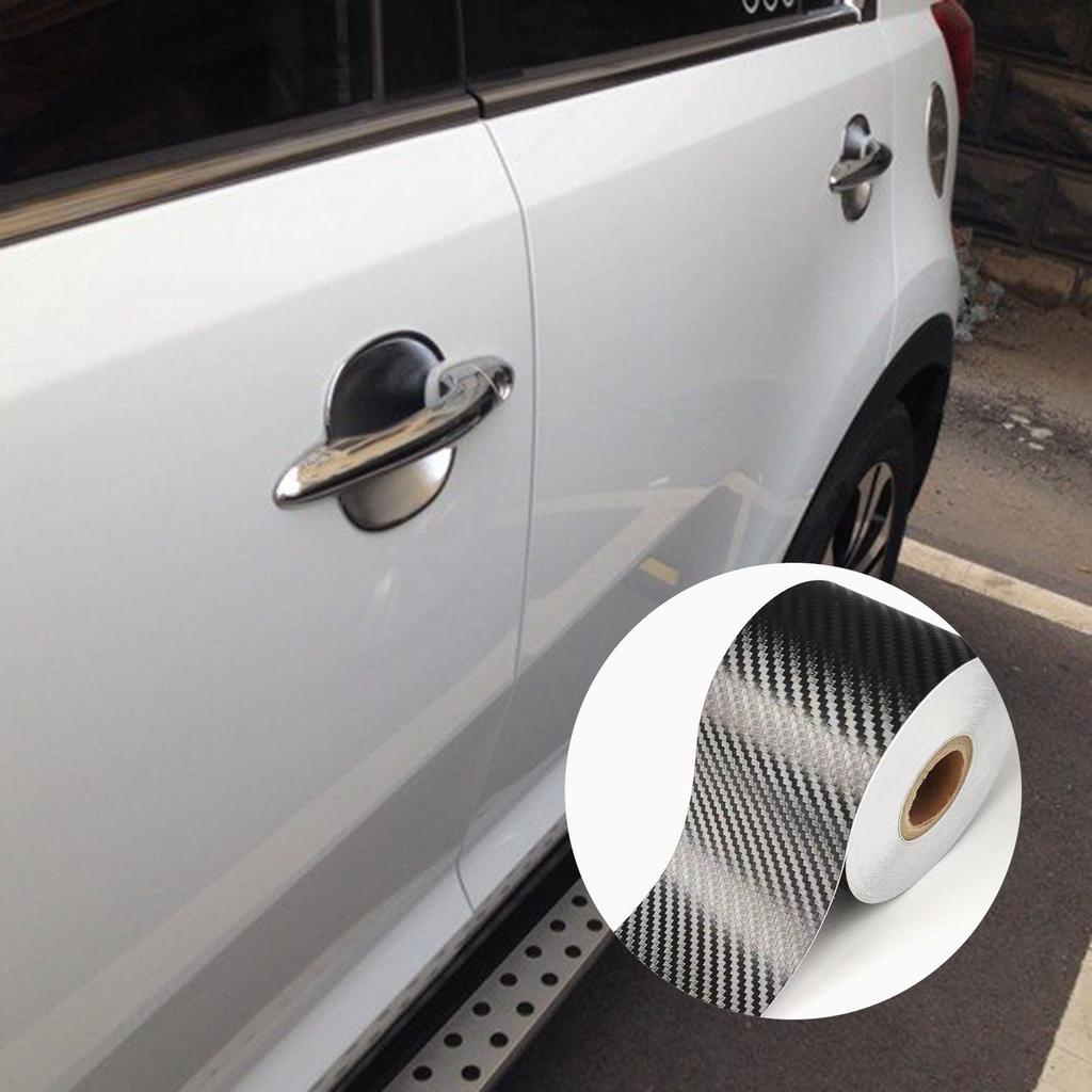 3D Carbon Fiber Car Door Edge Protector Anti-Scratch Guard Strip 7cm X 3m Universal Vehicle Body Bumper Side Mirror Protection