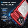 For iPhone 16 15 Plus 14 Pro Max IP68 Waterproof Phone Case Metal Shockproof Magnetic Cover Screen Protector Heavy Duty Shell