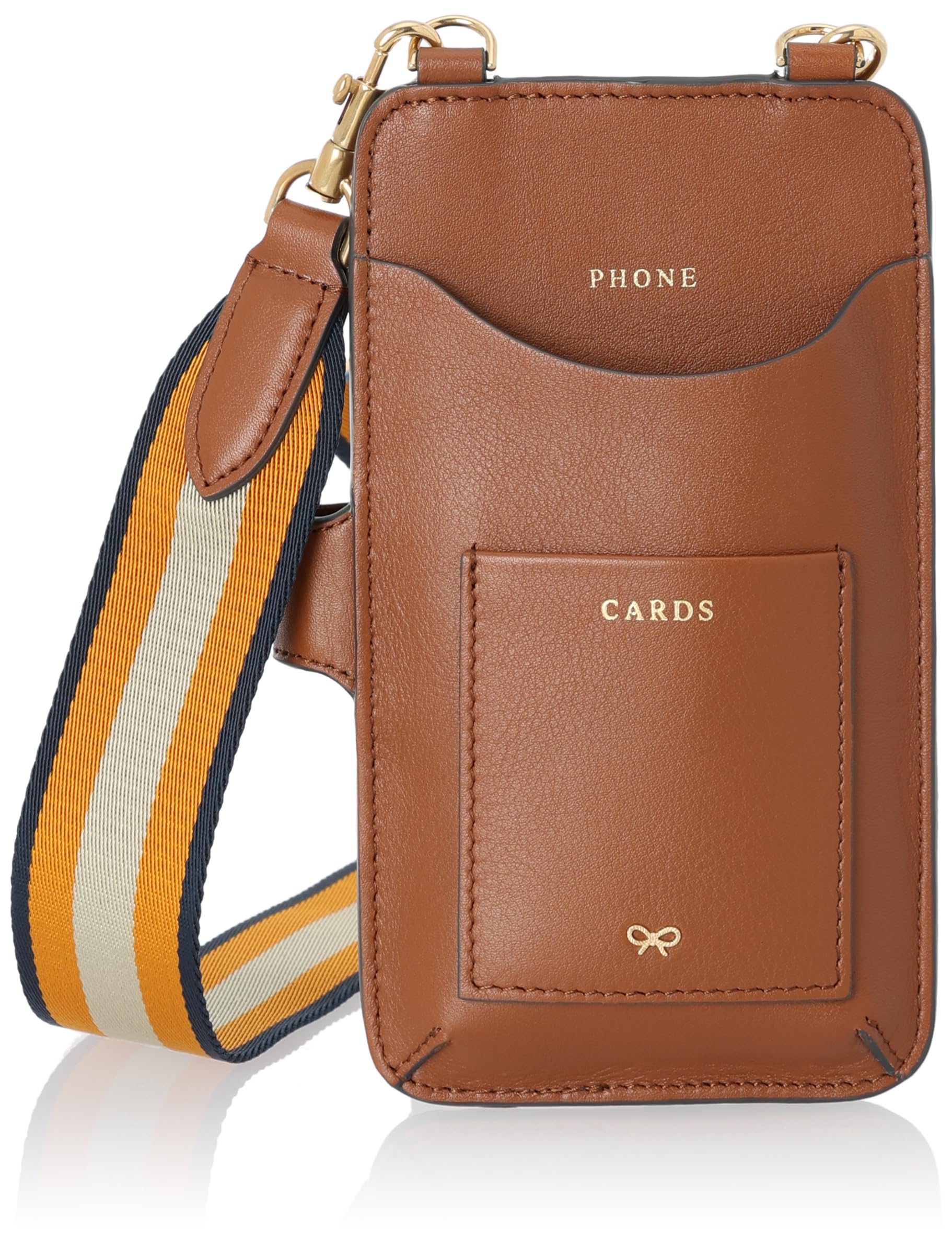 

Shoulder Bag Nastro Phone Pouch in Polished Leather Tan [Anya Hindmarch] Women s [Item]