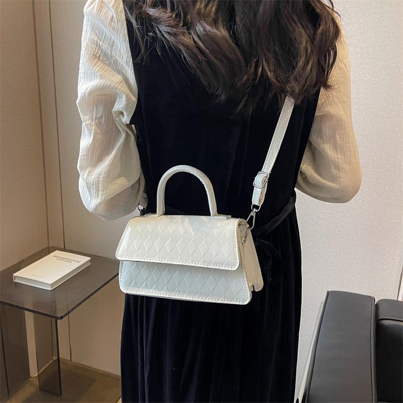 Trendy Street Style Crossbody Bag Chic Handheld Small Square Purse For Daily Use