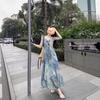 Seaside Resort Style Flutter Sleeve Camisole Dress - Women's Summer 2026 Waist-Cinched Irregular Fairy Dress