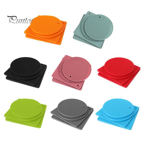 Silicone Trivet Mats for Hot Dishes Heat Resistant Pot Holder for Potholders Drying Jar Opener Spoon Holder Coaster Multipurpose Kitchen Placemats