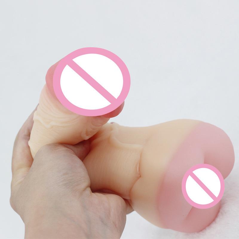 2 In 1 Realistic Pussy with Real Big Penis Enlarger Sleeve Vagina Anus Masturbation Sex Toys for Men Women Adult Erotic Supplies