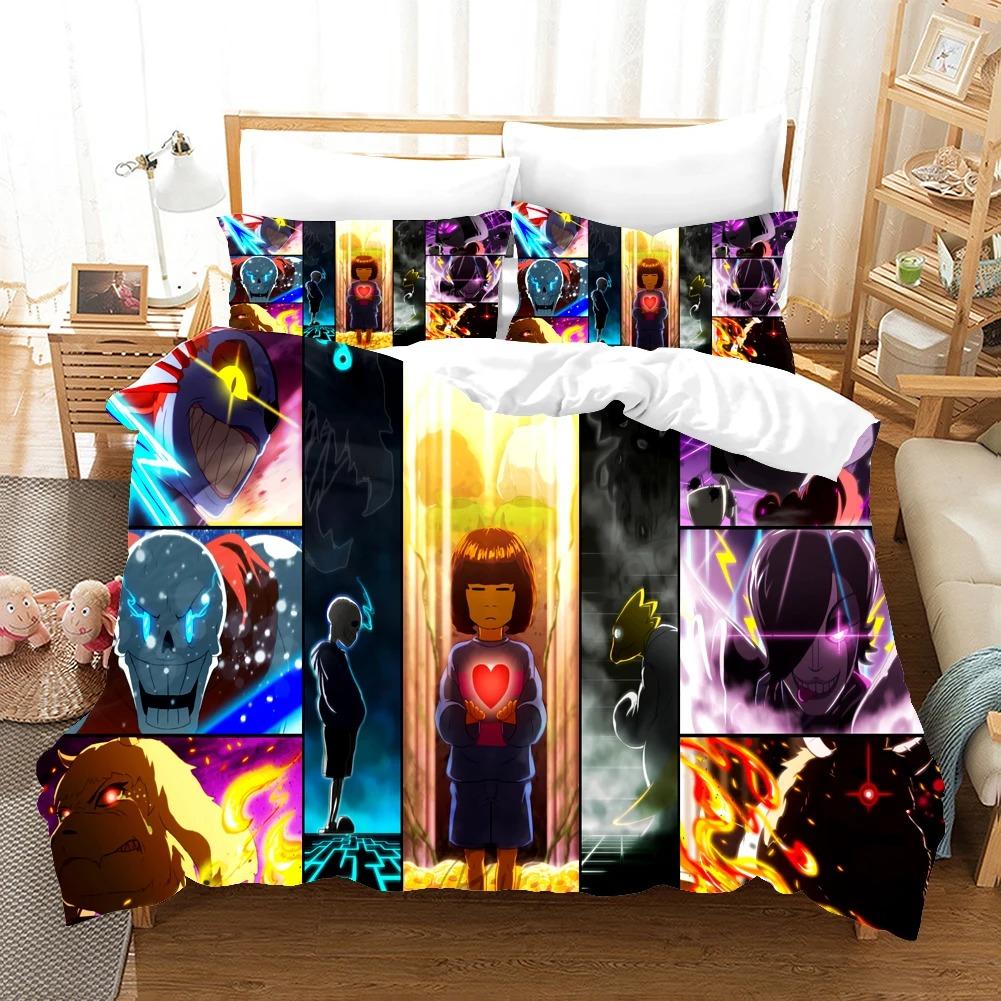3d Print Game Undertale Frisk Sans Bedding Set Boys Girls Twin Queen Size Duvet Cover Pillowcase Bed Kids Adult Home Textiles