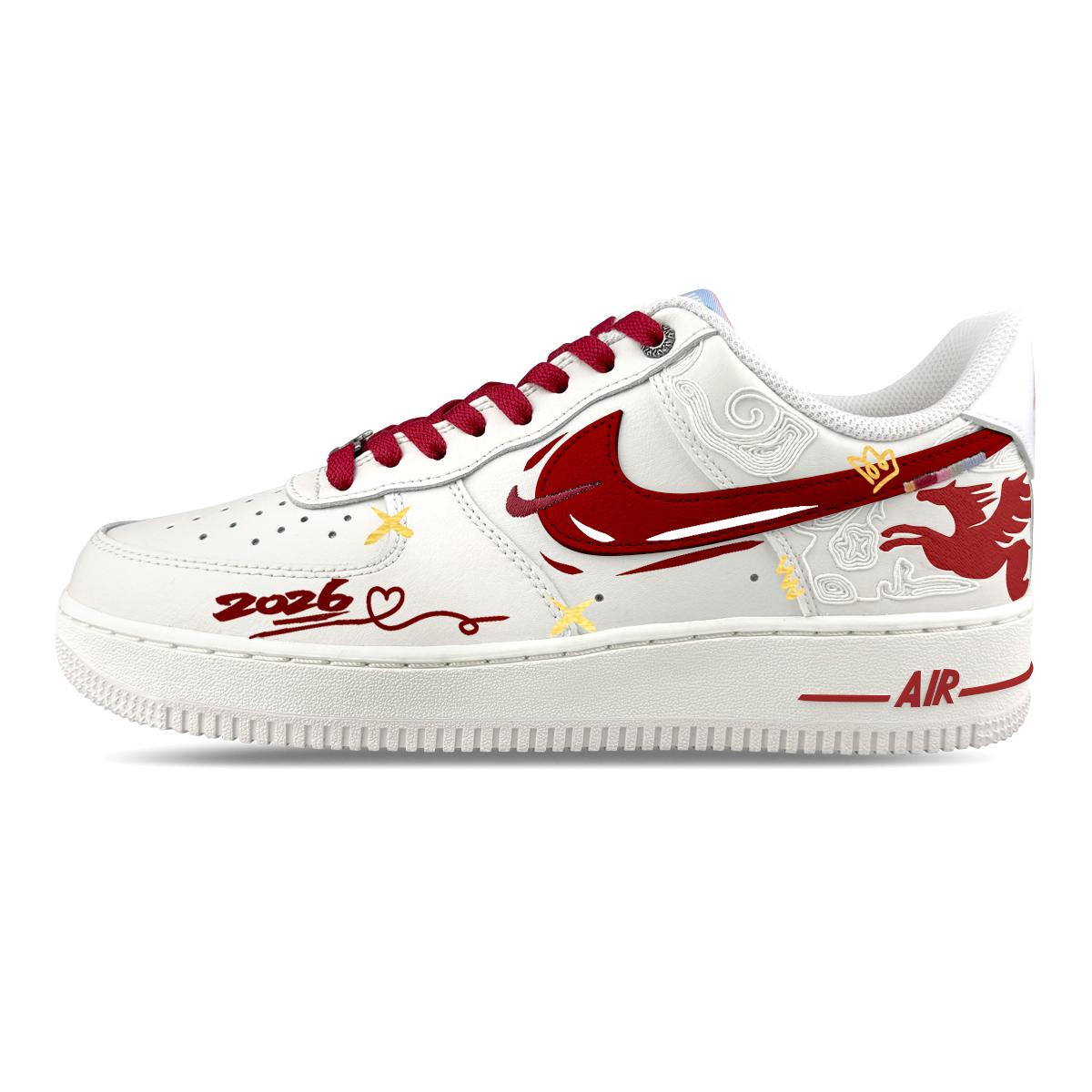 

Nike Air Force 1 Низькі Скейтбордичні Кросівки Чоловічі Білі Червоні IQ1119-011(Команда47-2026) 43