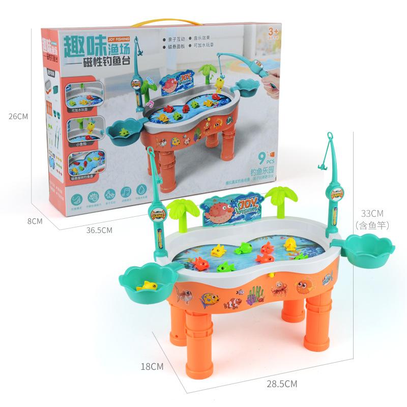 Magnetic Fishing Toys, Electric Rotating Fishing Platform That Can Add Water, Fish Fishing And Water Play Toy Set