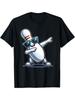 Bowling Pin Dabbing Glasses Printed T-shirt, 100% Cotton Round Neck Casual Short-sleeved T-shirt, Knitted Fabric.