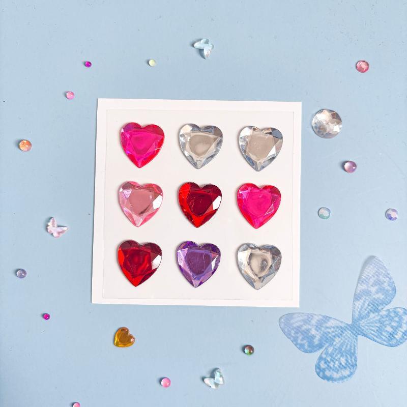 3D Heart Diamond Sticker Crystal Diy Handmade Material Desktop Decoration Phone Case Camera Kawaii Stickers Cup Laptop Decor