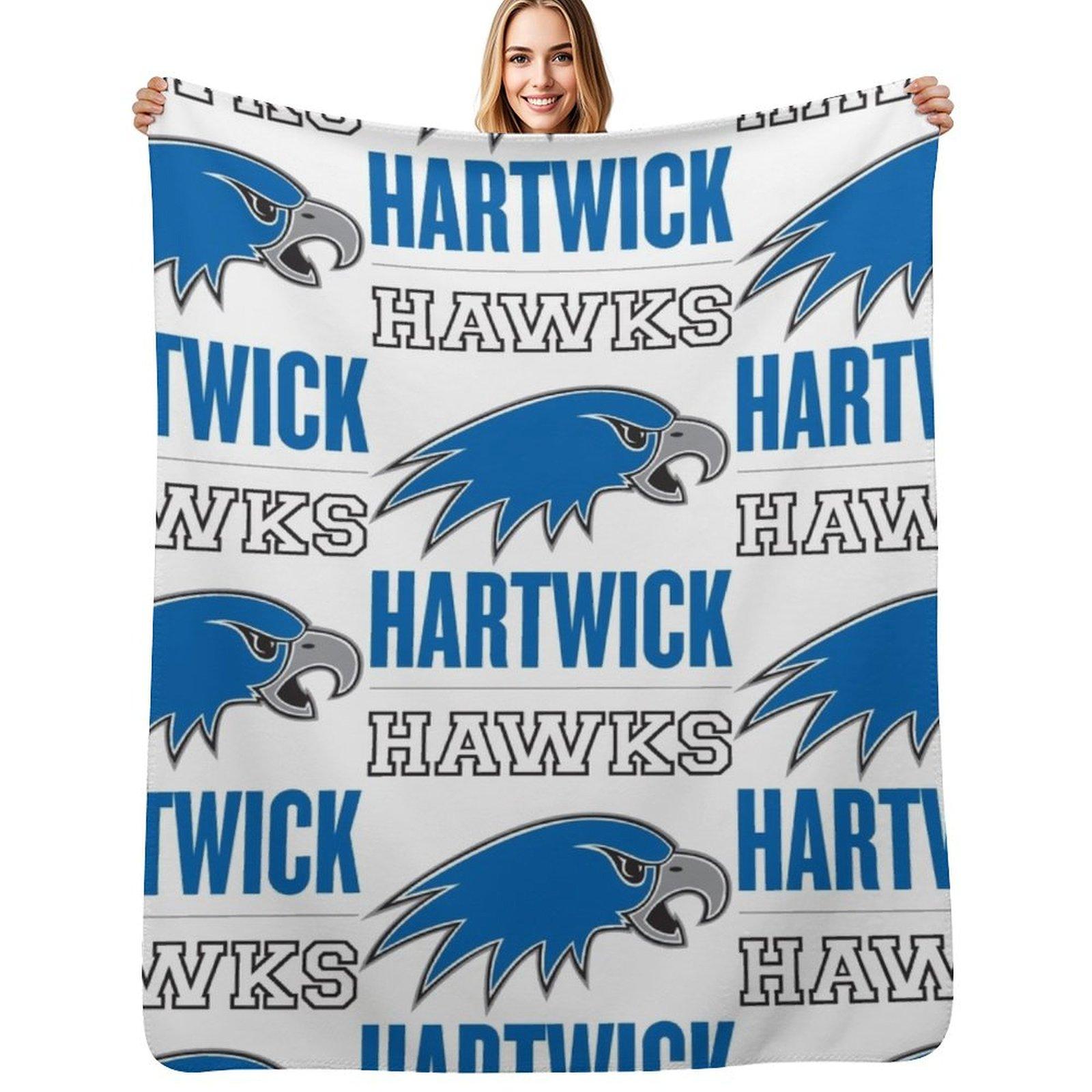 Hartwick Hawks Throw Blanket Warm Comfortable Blanket Gift for Parents Friends Size: 75*100cm, Weight: 230 GSM