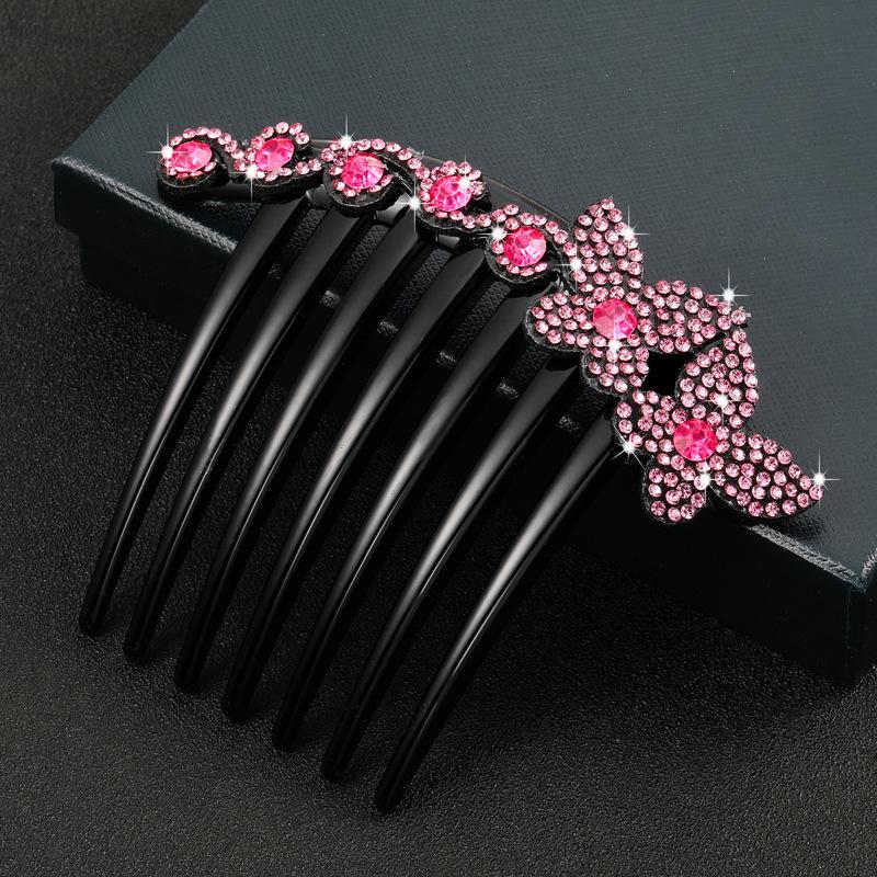 Novo acessório de cabelo com strass coreano, acessório de cabelo requintado, prato de temperamento, pente de inserção de cabelo, grampo de cabelo de borboleta e diamante