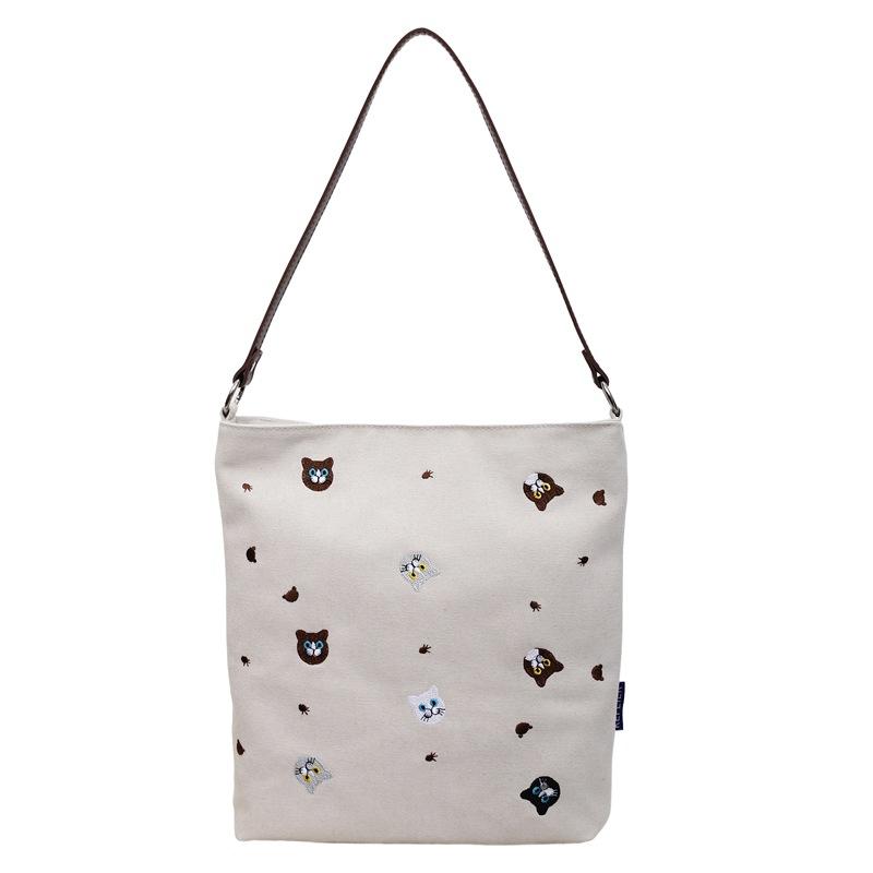 Casual Large-capacity Tote Single-shoulder Bag, Trendy Embroidered Commuter Handbag