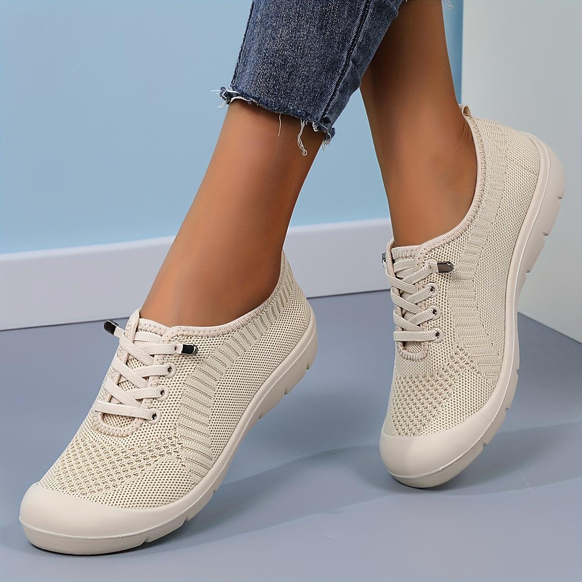 

Удобные осенние туфли на плоской подошве Женские повседневные туфли на плоской подошве Легкая и дышащая обувь 44 бежевый