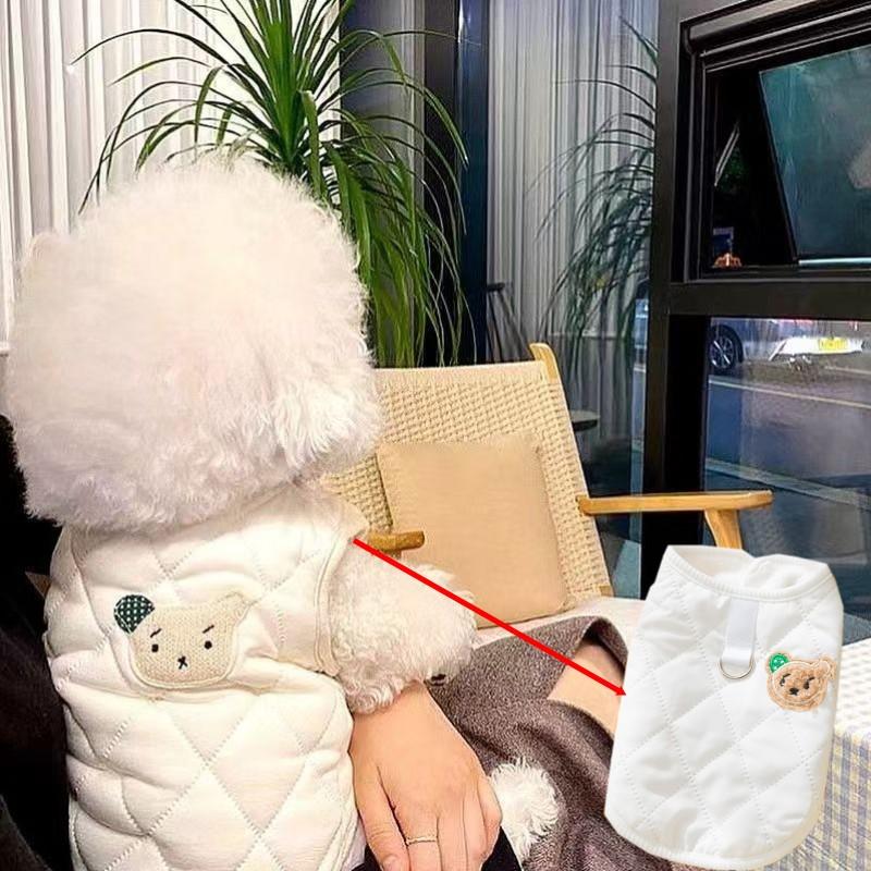 Winter Dog Clothes Pet Dog Coat Cotton Solid Bear Print Puppy Jacket Chihuahua Bichon Cat Clothing Dog Warm Vest Pet Supplies