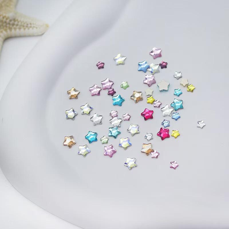 Popular Nail Art Starfish & Five-Pointed Star Rhinestones - 6mm & 4mm Flatback Irregular Shapes