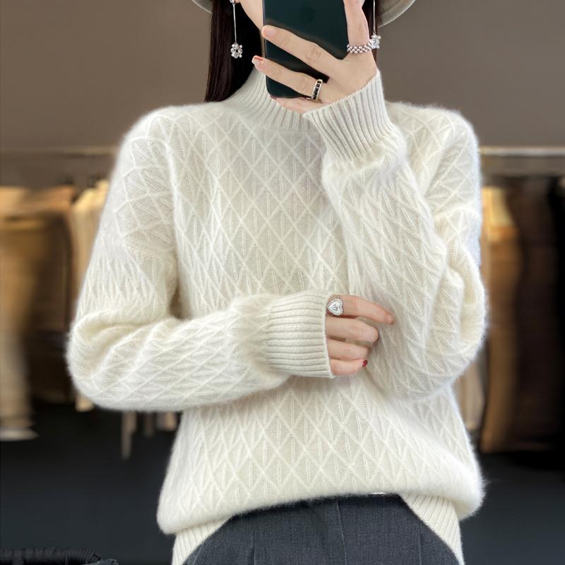 Pulover de cașmir pentru femei cașmir Qinghe 30% cașmir 70% lână cald și la modă versatil toamnă și iarnă