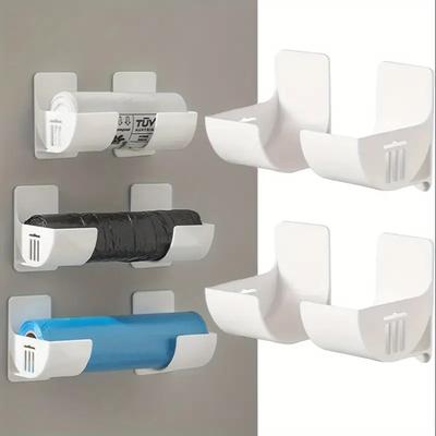 2 STUKS Keuken Opbergrek Zijmontage Houder voor Plastic Folie Keukenpapier Kast Organisatie
