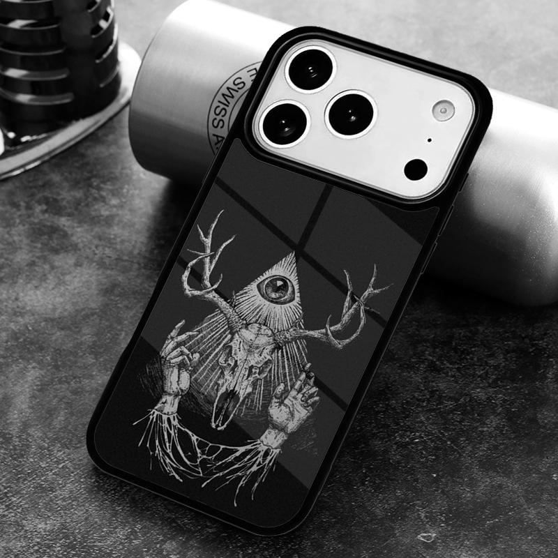 Satanic scary skull Phone Case For iPhone 17,16e,15,14,13,12,11,Mini,Pro,MAX soft Silicone Cover