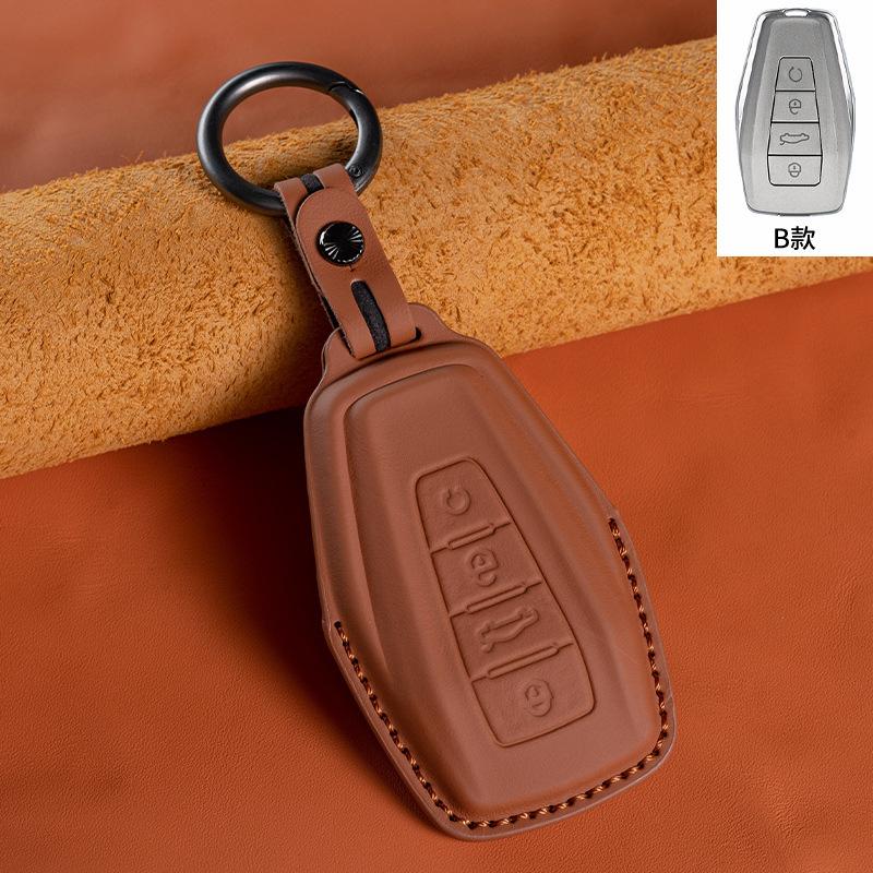 For Geely Emgrand Monjaro Xingyue L Boyue Binyue Binrui Vision X6X Leather Car Key Case Fob Cover Auto Key Protector Accessories