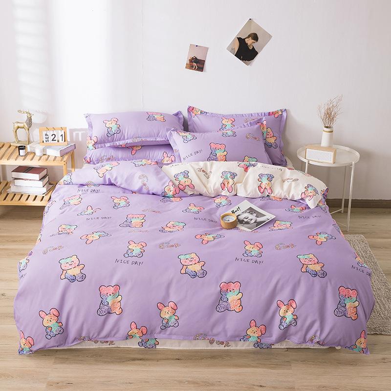 Thickened Brushed Four-piece Bed Sheet and Quilt Cover Three-piece Set Four-season Autumn and Winter Bedding Duvet Cover