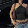French Backless Bandeau Crop Top, Women's 2026 Spring Fashion, Adjustable Strap, Sexy Solid Color Tank Top