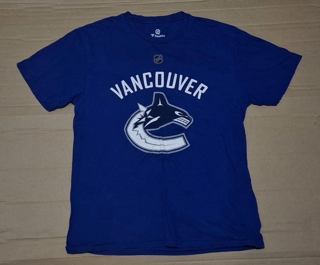 VANCOUVER CANUCKS NHL Brock Boeser Medium Child T Shirt Blue Cotton Clean