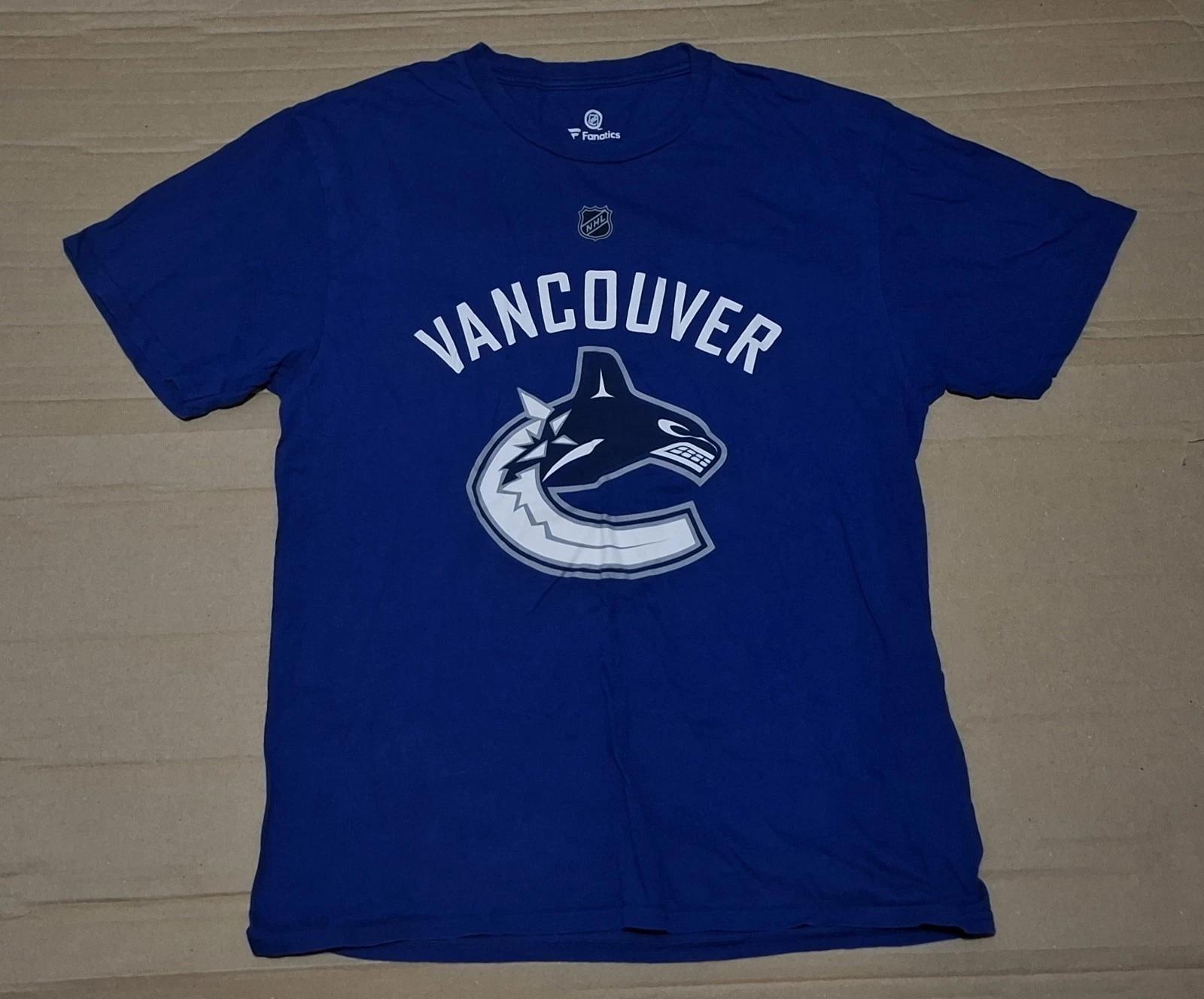 

VANCOUVER CANUCKS NHL Brock Boeser Medium Child T Shirt Blue Cotton Clean M