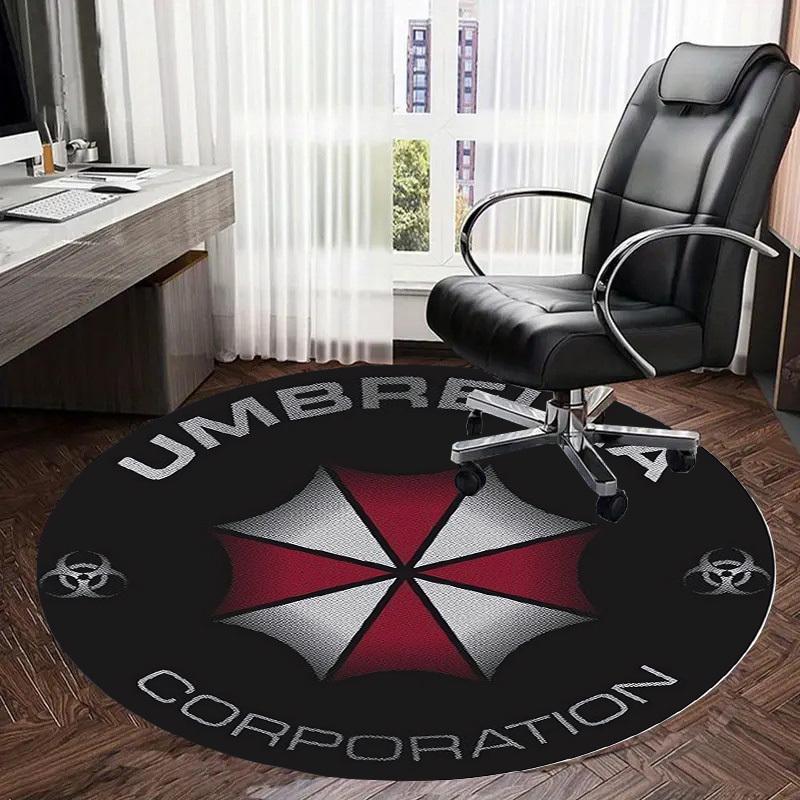 1 st Paraply Corporation Logotyp Rund matta, Tillverkad av Polyester, Perfekt för att Dekorera Kontorsstolar, Vardagsrum
