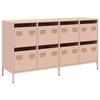 VidaXL Buffet rose 135x39x73,5 cm acier laminé à froid, meuble de rangement, meuble de rangement de cuisine, meuble de 3307168