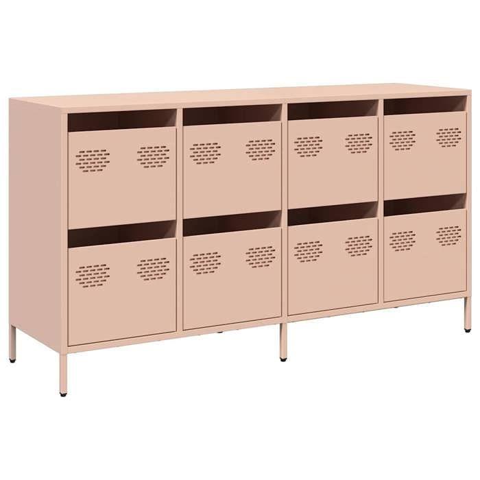 VidaXL Buffet rose 135x39x73,5 cm acier laminé à froid, meuble de rangement, meuble de rangement de cuisine, meuble de 3307168