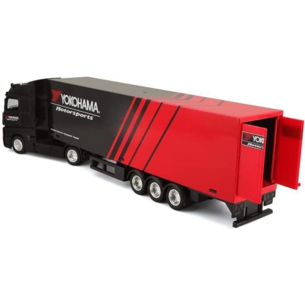Bburago Scale Actros Gigas Space with Yokohama Tires Race Diecast Model Finished 1/43 Mercedes-Benz Trailer, / Car, Model, 18-31460 (Yokohama)